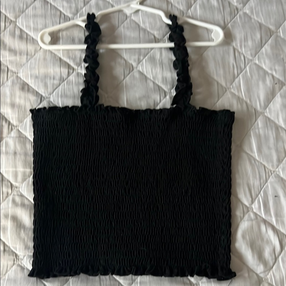 Black Ruffled Women's Top